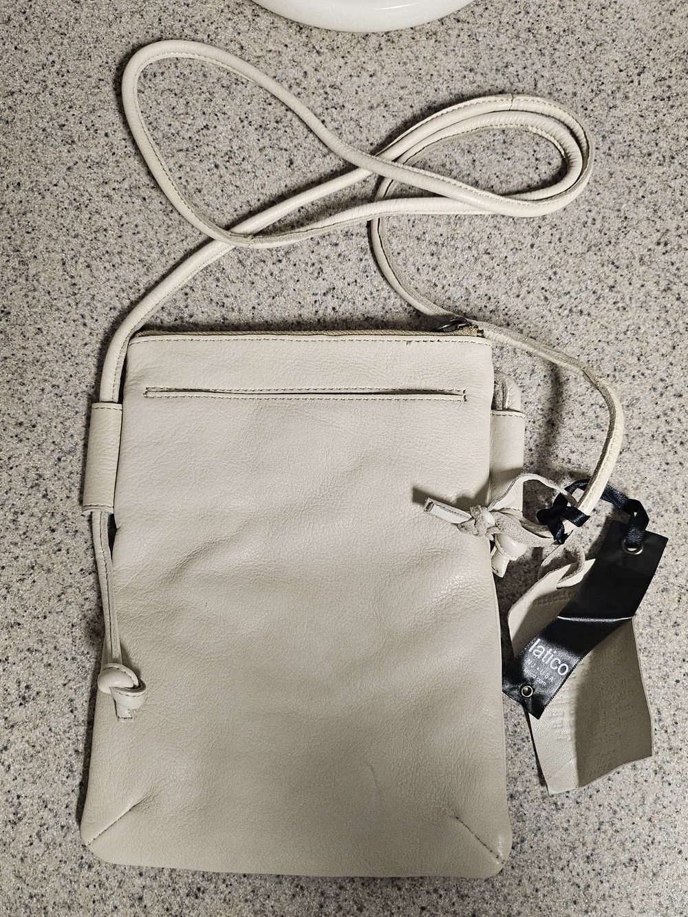 latico Cream Leather Crossbody Phone Bag
